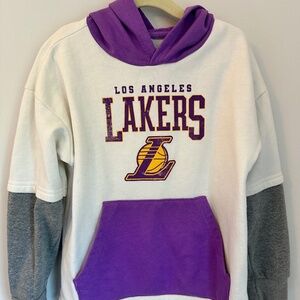 Kids LA Lakers Long Sleeve Hoodie — Size Small (6–7)